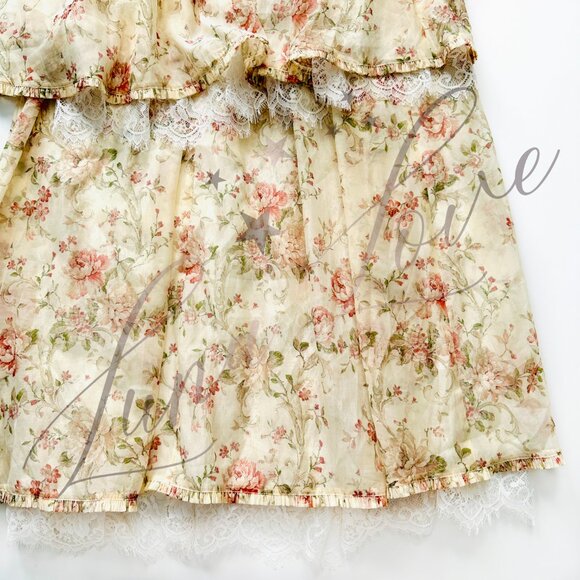 V. CHAPMAN Jolie Corset Ruffle Lace Maxi Gown (size 2) NWT - Picture 14 of 16